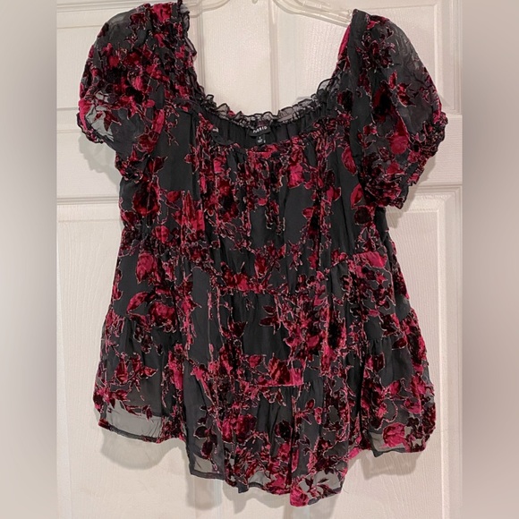 torrid Tops - Torrid size 1 Hot pink and black babydoll top